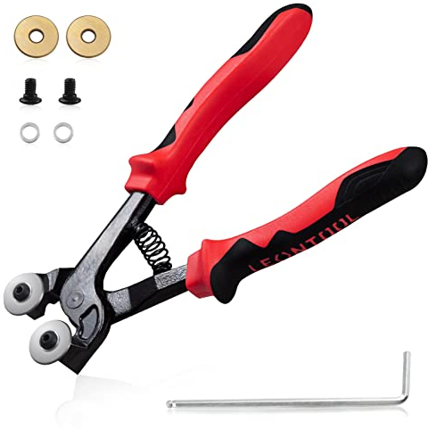 LEONTOOL Pince à mosaïque en verre de 19,1 cm avec roue de coupe en carbure de tungstène de rechange pour coupe-verre en céramique