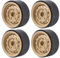 Jewecutger 4 StüCk Metall 1,9 Zoll Beadlock Rad Felgen Nabe für 1/10 Rc Crawler Auto Axial Scx10 90046 Trx4 D90 D110 12 Kleine LöCher,Gelb, (517655A2)