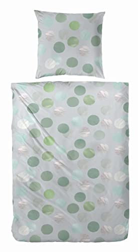 Primera Bettwäsche 113016 Grün Grau Kariert 135x200 + 80x8 cm Baumwolle-Polyester