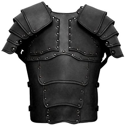 Mittelalterlicher Wikinger Pirat PU Leder Kürass Brustpanzer Rüstung Vintage Gothic Niet Weste Krieger Samurai Cosplay Kostüm für Herren, mittelalterlicher Stil