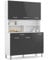 IDMarket - Buffet de cuisine 120 CM CINA 6 portes + tiroir blanc et gris brillant