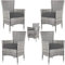 Casaria® Gartenstühle 4er Set Polyrattan Stapelbar mit Auflagen 160kg Belastbarkeit Wetterfest Outdoor Garten Terrasse Balkon Stapelstuhl Stuhl Sessel
