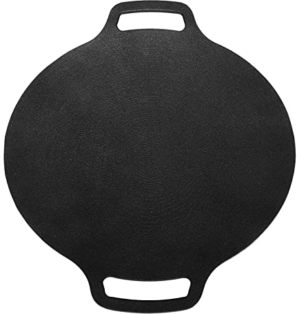 Poêle Coréenne, Poele Coréenne, Double Poignée Plaque Chauffante Ronde Coréenne Poêle à Barbecue Barbecue Coréen Bbq Coréen pour gril à gaz, gril à charbon de bois et bien plus encore