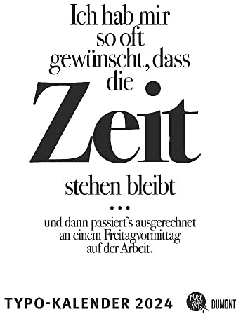 Typo-Kalender - Funi Smart Art - Kalender 2024 - DUMONT-Verlag - Wandkalender - Sprüche-Kalender - 50 cm x 70 cm