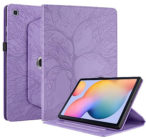 Succtopy Cover Compatibile con Samsung Galaxy Tab S6 Lite 10.4 Pollici 2024/2022/2020 Cover in Pelle PU con 360 Gradi di Rotazione Custodia Protettiva con Porta Penna Samsung Tab S6 Lite Viola