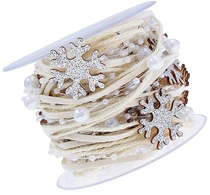 COHEALI 1 Rolle Geschenkbänder Selber Machen Bastelband Aus Stoff Perlenkette Girlande Schärpenbänder Für Den Hochzeitsstuhl Banddekor Künstlich 40% Kunststoff Und 40% Holz Braut Gürtel