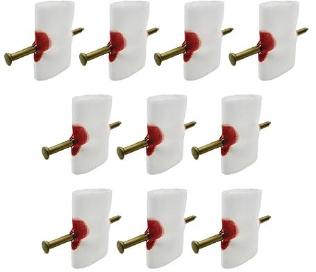 Colcolo 10 Stück Nagel durch den Finger Schreckliches Spielzeug Lustiger kreativer Neuheit-Halloween-Trick für Kinderparty Lustiges Spielzeug