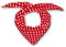 Soul-Cats Polka Dots Damen Halstuch Kopftuch Bandana, Haarband, Multifunktionstuch, rot mit weißen Punkten