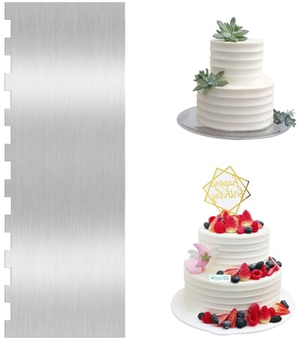 BZKSER 2pcs Raspador De Crema Pastel - con Borde de Rayas con Borde más Suave Raspador para decoración de Pasteles, Peine para Esculpir Pasteles,Herramienta para Repostería