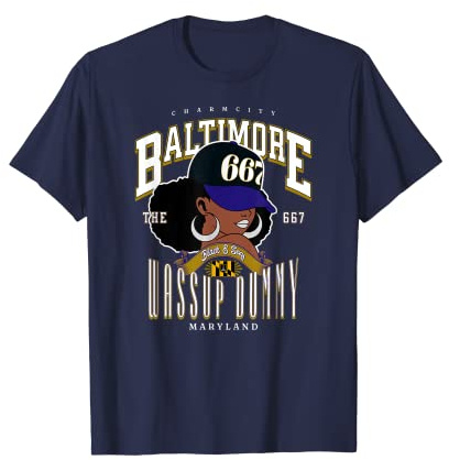 667 Code régional Baltimore Maryland Drapeau Blaq Girl Bmore Pride T-Shirt