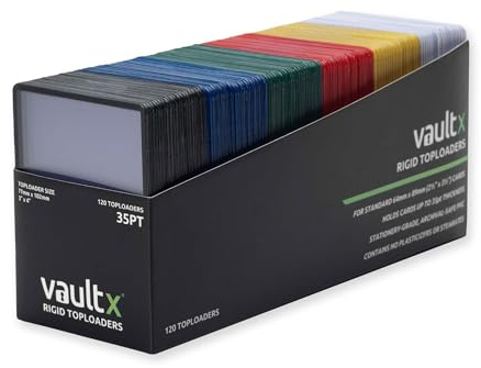 Vault X Toploaders 35pt, Multicolour, Trading Cards, Premium Extra Thick, 3 x 4 Seamless Rigid Card Holders, Hard Sleeves, Clear Protection for Collectible Card Games, Sports, TCG (120 Pack)