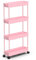 SPACEKEEPER Schmaler Rollwagen mit 4 Etagen, Badezimmer-Organizer, Mehrzweckwagen, mobiles Regal, Turm-Regal für Küche, Waschküche, Badezimmer, schmale Orte, Rosa
