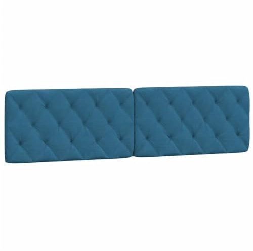 vidaXL Kissen für Kopfteil, Wandpolster Polsterpaneel Bettkopfteil, Rückenkissen Polsterkopfteil Wandkissen Schlafzimmer, Blau 200cm Samt