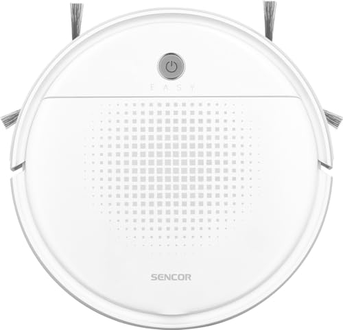 Sencor Robot Aspirapolvere Lavapavimenti SRV 1550WH - Robot Aspirapolvere Ultra-Silenzioso e Compatto, Navigazione Intelligente con Tecnologia Smart Room e Funzione Mop, Ideale per Peli degli Animali