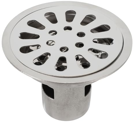FLEXMAN Scarico a Pavimento in Acciaio Inossidabile, Acciaio Inox Scarico del Pavimento con Filtro, Kit di Scarico per Doccia con Sigillatura per Acqua Profonda da 3,5 Pollici Rotondo 9 Cm