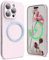 SURPHY Magnetic Design for iPhone 16 Pro Case, Liquid Silicone Protection for Each Lens Shockproof Gel Rubber Phone Case for iPhone 16 Pro 6.3 inch 2024, Chalk Pink