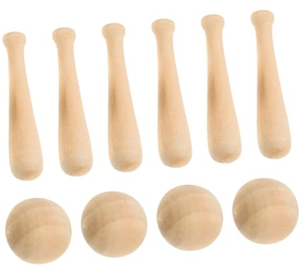 Vaguelly 30stücke Mini Holz Baseball-schläger Und Bälle Teiliges Bastelset Für Ausmalen Und Gestalten Sicheres Holzspielzeug Für Kreative Aktivitäten