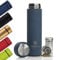 TREWOL Bouteille isotherme avec filtre infuseur en acier inoxydable à double paroi isolante sans BPA Bleu 500 ml