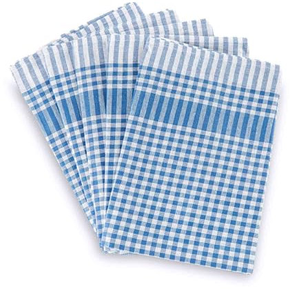 Bertsch Hotelwäsche GmbH Geschirrtücher 5er Set Geschirrhandtuch aus 100% Baumwolle - Geschirrtuch kariert (50x70 cm) - Geschirrhandtücher 60°C waschbar (Blau)
