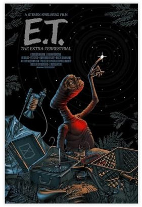 ahnld E.T. The Extra-Terrestrisch (1982) Filmposter auf Leinwand, Wandkunst, Dekor, Bild, Gemälde für Wohnzimmer, Schlafzimmer, Dekoration, 20 x 30 cm