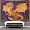 OSBELE Golden Drache Tapisserie, 3D mittelalterlicher Stil Wandbehang Wandtuch Tagesdecke Bettdecke Für Schlafzimmer Wohnzimmer Wohnheim 130cmx150cm