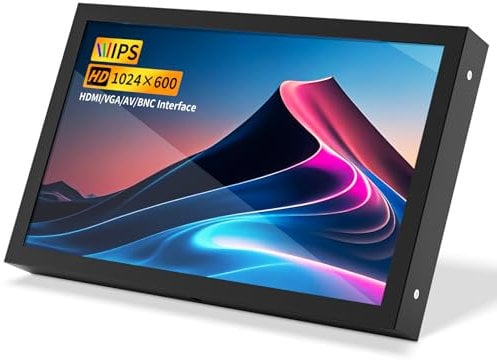 Aurevita Mini monitor HDMI de 7 pulgadas, monitor VGA portátil con AV BNC 1024 × 600 pantalla LCD con altavoces integrados, ángulo de visión de 178° IPS, mini pantalla pequeña multifunción para