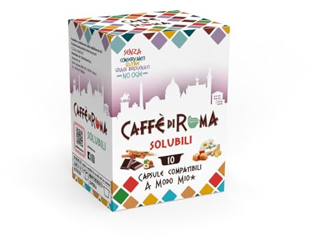 80 capsule CAFFE di ROMA CAPPUCCINO compatibile con Lavazza A Modo Mio - Bevande Solubili - 8 Astucci da 10 -