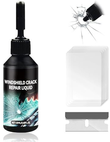 Ickch Windscreen Repair Kit,2025 Latest Upgraded Windscreen Chip Repair Kit,5 Min Quick Glass Repair Liquid,Long-Lasting For Windscreens, Windows, Mirrors,All Crack Types Glass Repair Kit(Black).