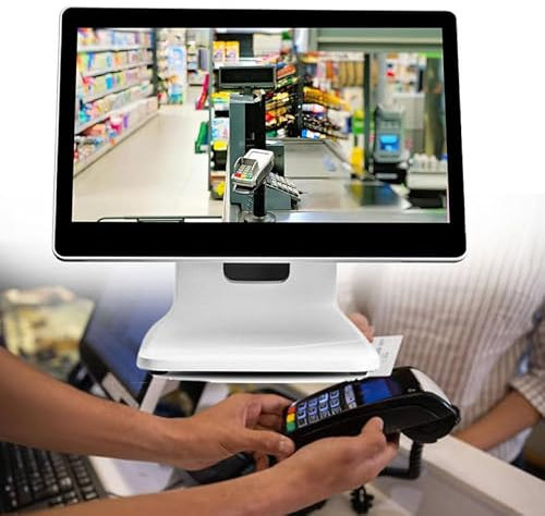 WEIMILOR i3 POS-System, Registrierkasse, Windows 10, 4 GB, 15,6 Zoll und benutzerdefinierter Bildschirm, 64 GB SSD, Kassierer-Touchscreen-Monitor, Smart Store-Registrierkasse