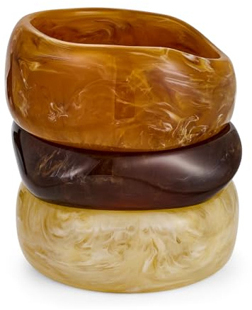 LILIE&WHITE Damen Resin Armreif Set, Elegante Multicolor Armbänder aus Kunstharz, Modisches Accessoire für den Alltag, Geschenkidee für Frauen