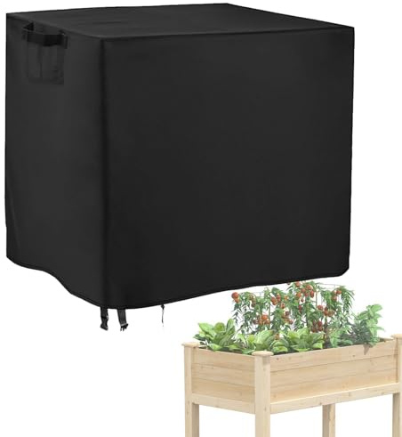 Hochbeet Abdeckung Wasserdicht Winddicht, Schutzhülle für Hochbeet, Schutz vor Schnee, Regen und Frost, 420D Oxford-Gewebe Erhöhtes Gartenbett Abdeckung für den Außenbereich, Garten, Terrasse, Balkon