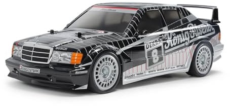 Tamiya 58752 1:10 RC M-B 190E Evo II '91 König-Pilsn. - ferngesteuertes Auto, Fahrzeug, Modellbau, Zusammenbauen, Hobby, RC Bausatz, unlackiert, Schwarz