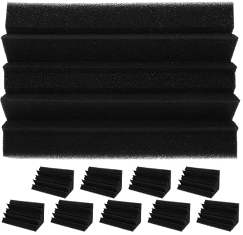 WHAMVOX 10 Stück Schallabsorbierende Akustikpaneele aus Feuerfestem Schaumstoff 12X12X24cm Wandmontierbare Schalldämmung für Tonstudio Theater und Heimkino