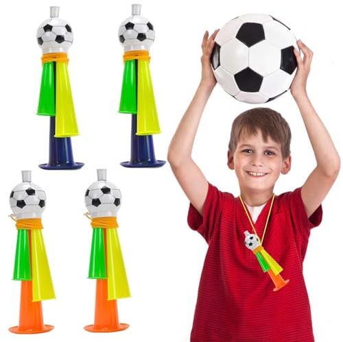 NiceNaiils 4 Stück Vuvuzela, Tröte, Stadion Tröten, Tröten zum Anfeuern für Sportfeste, Fußballturnier, Basketball, Prost zur Auflockerung Der Atmosphäre Groß