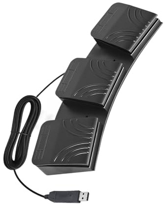 hogtnd 2 ergonomische Dreifach-USB-Fußsteuerung, anpassbar für Multimedia- und Werksbetrieb, USB-Dreifach-Fußpedal für