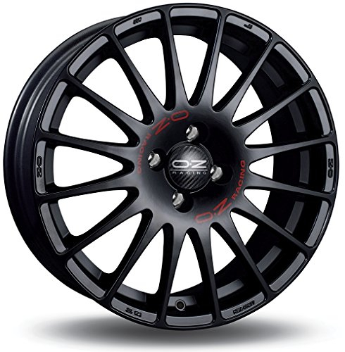 OZ Superturismo GT Cerchi in lega nero opaco con scritta rossa 6,5 x 15 ET37 4 x 100 foro mozzo 68