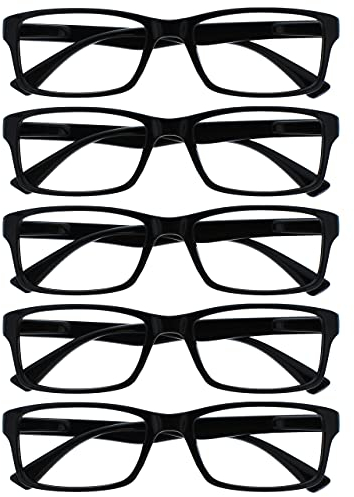 Die Lesebrille Unternehmen Schwarz Wert 5er-Pack Herren Frauen Designer Stil Leser RRRRR92-1 +1,00