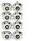 SmoothLY Set von 8 Oval Schmetterling Single Rad Duschtürrollen 23 mm, Zinklegierung mit verchromtem umfasst, für gebogene und Quadrant Duschen, 23 mm x 6 mm Räder, White, Silver, Black