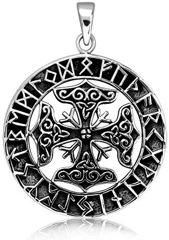 925 plata de ley Viking amuleto el timón de Awe martillo de Thor Mjolnir colgante