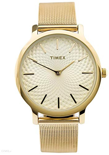 Timex Damen Analog Quarz Uhr mit Edelstahl Armband TW2R36100, Gold, Einheitsgröße