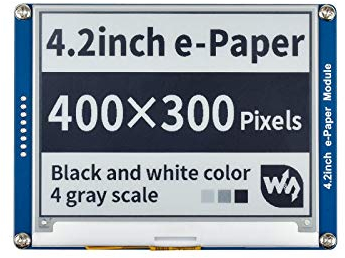 Waveshare 4.2 Inch E-Paper Display Module Kit 400 x 300 Resolution 3.3v/5v E-Ink Electronic Screen with Embedded Controller SPI Interface for Raspberry Pi/Jetson Nano/Arduino,Support Full Refresh