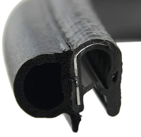 SMI-Dichtungsprofil DS8 für 1,5-3,5mm PVC mit Stahleinlage/EPDM Moosgummi selbstklemmend ohne Kleber - Kantenschutz mit Dichtung seitlich, Kantenschutzdichtprofil für Auto, Kofferraum (1 m)
