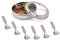 Shradha Trading Masala in acciaio inox trasparente, scatola per spezie, Masala Dabba, portaspezie - 7 contenitori, scatola in acciaio Masala, Masala Dabba, scatola per spezie da cucina