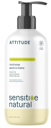 ATTITUDE Hand Soap for Sensitive Skin with Oat and Argan Oil, EWG Verified, Dermatologically Tested, Vegan, 473 mL