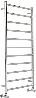 MILANO Chrome Flat Ladder Stainless Steel Heated Towel Rail 1200 x 600mm