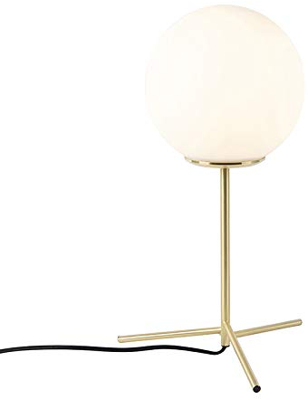 Qazqa - Art Deco Art Deco Tischlampe Messing mit Opalglas 45,5 cm - Pallon I Wohnzimmer I Schlafzimmer - Kugel I Kugelförmig - LED geeignet E27