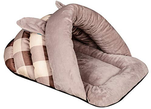 SimidunEUR Katzenkorb Hundebett Tierbett Katzenbett Hundesofa Katzensofa Kissen Flauschig Waschbar für Katzen Hunde，Kaffee,S (46 * 32 * 26CM)