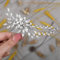 Handcess Brautschmuck, Kristall-Haarkämme, silberfarbene Blätter, Kopfschmuck, Strass, Braut-Haarschmuck für Damen und Mädchen