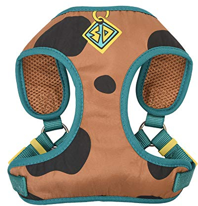 Scooby Doo Hundegeschirr, Größe M, weich und bequem – Warner Brothers Scooby Doo Hundegeschirr, kein Ziehen, Hellbraun und Blau – niedliche Hundegeschirre für mittelgroße Hunde