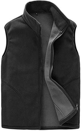 GELing Gilet in Pile con Cerniera Felpa Smanicata da Lavoro Uomo Donna Giubbino Bodywarmers Inverno Caldo Softshell Giacca Senza Maniche con Tasche da Trekking Montagna,Nero-Donne,L